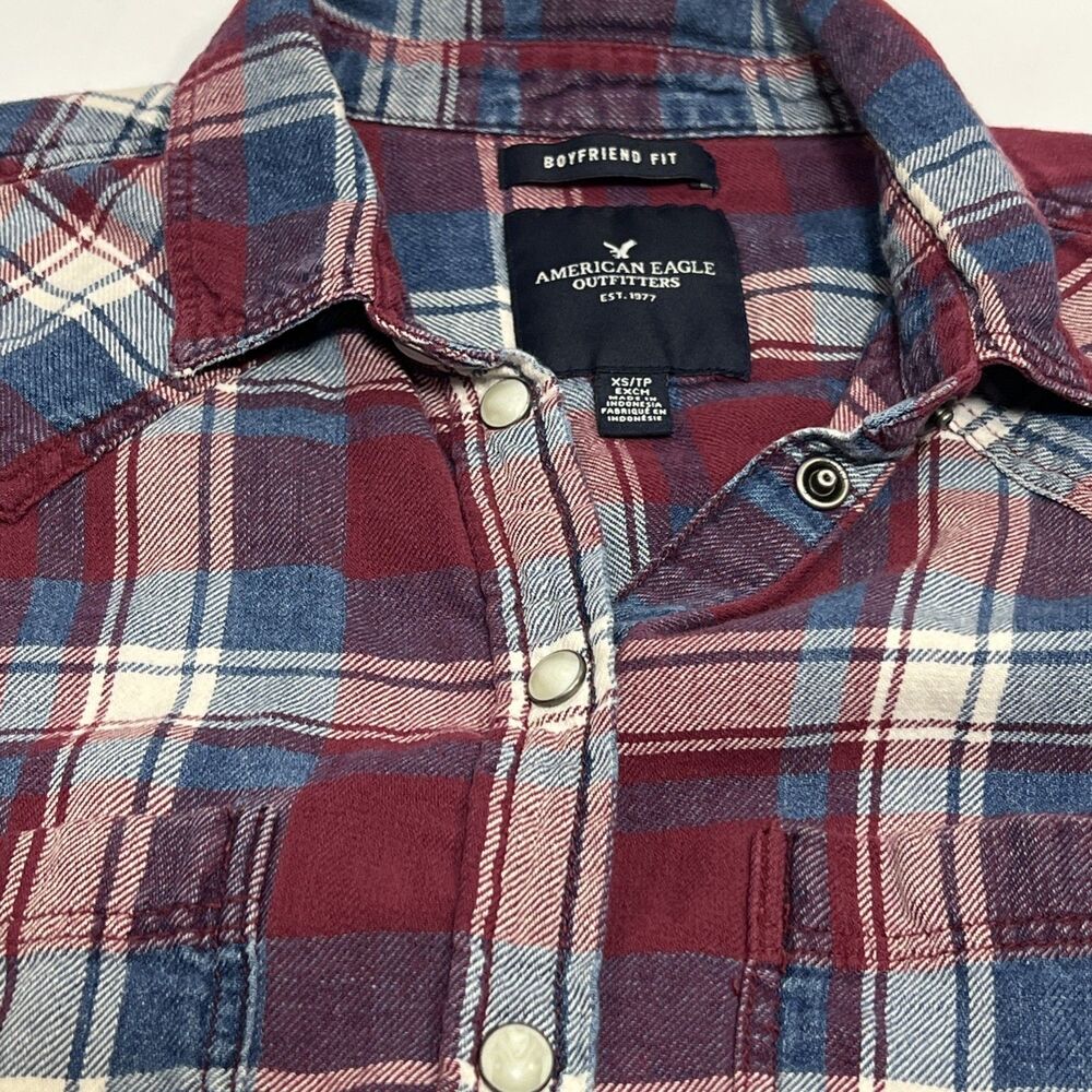 American Eagle Outfitters Western Pearl Snap Boyfriend Fit XS